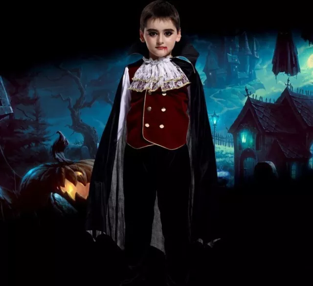 Boys Kids Noble Vampire Halloween Costume AU 120-130cm