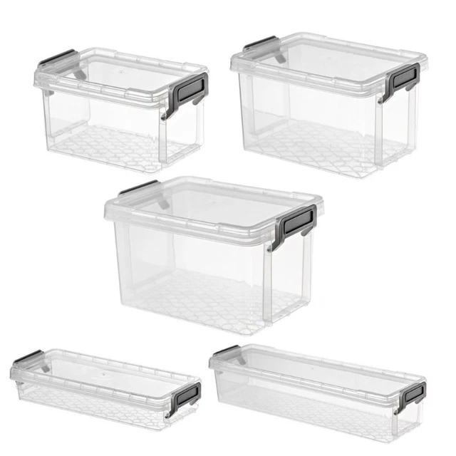 Clear Stackable Plastic Boxes STACKABLE STORAGE BOX Clear Desktop Organizer Plastic Storage Bins with ...