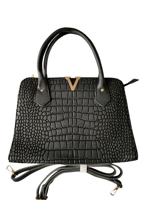 Sac à Main Cuir Noir Vintage Français Art Déco (1930-1950) - Modèle Collection N2931
