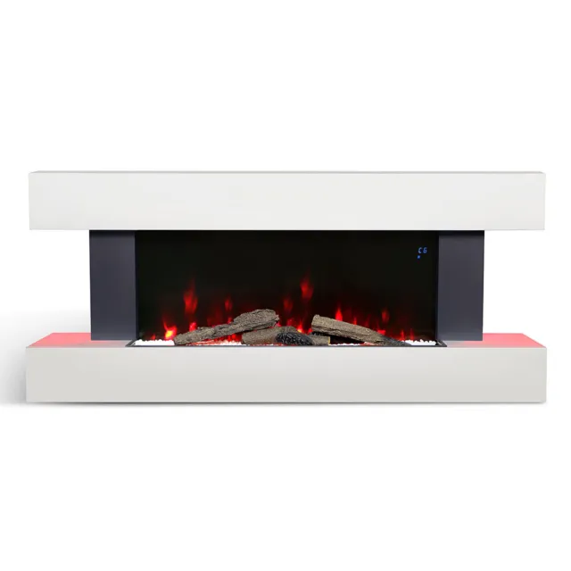 Electric 52 Inch Wall Mounted LED Fireplace Wall Fire Place Freestanding Heater