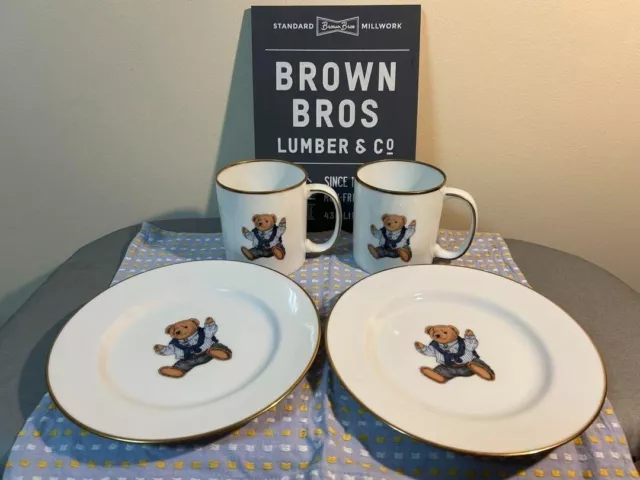 RALPH LAUREN Polo Bear cup and plate pair 8.5 x 10 cm plate 20 cm 2404M*