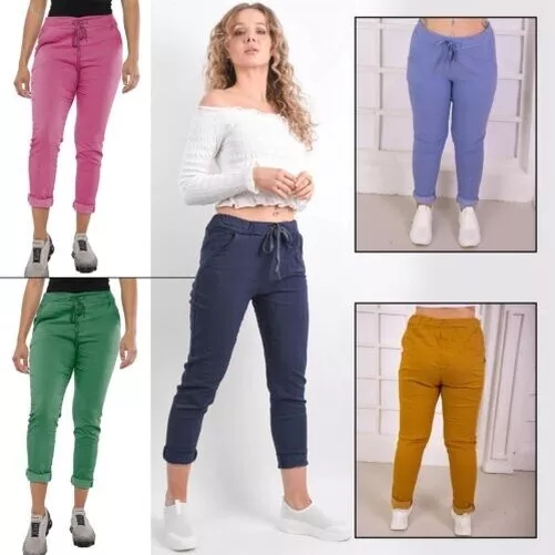 Femmes Ample Italien Magique Pantalon Décontracté Extensible Jogger Style De