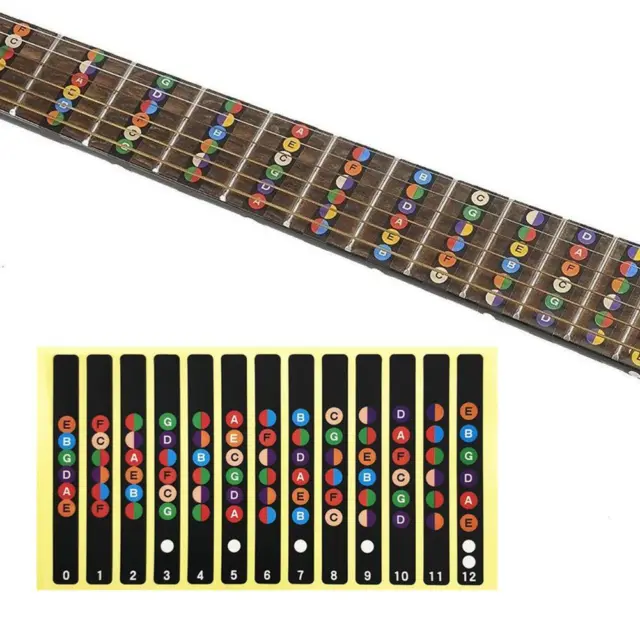 Guitar Fretboard Notes Map Labels Sticker Fingerboard Decals Stri O6X6