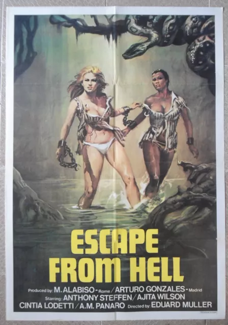 ESCAPE FROM HELL Lebanese/English One Sheet 27.5x39.5" Movie Poster Film 1980 NM