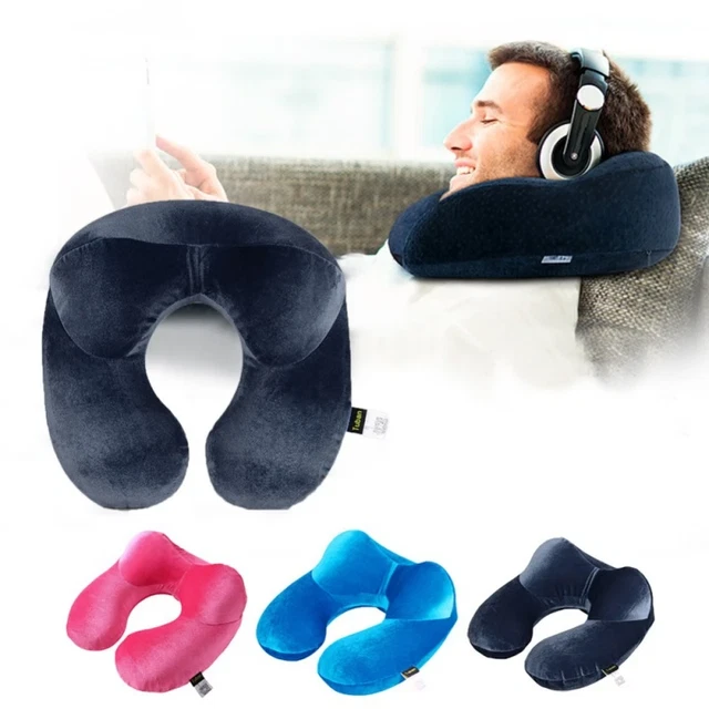 U-shaped Inflatable Airplane Pillow Neck Travel Pillows Head and Neck Support