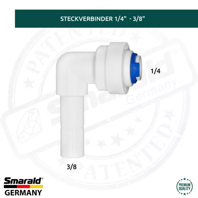 Conector de manguera 1/4" - 3/8" Fitting ósmosis inversa filtro de agua acuario 2