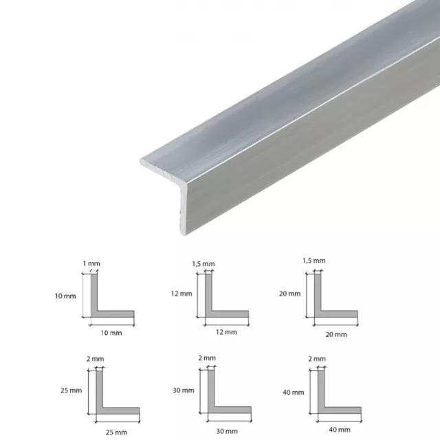 Aluminium Angle Corner Trim Edging Aluminium Edge  Natural & Anodised 1 Metre