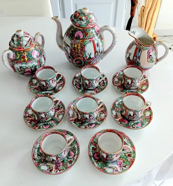 Service à thé vintage service à thé en porcelaine par JL service à thé vintage pour six tasses à thé service à thé en porcelaine service à thé en porcelaine rose