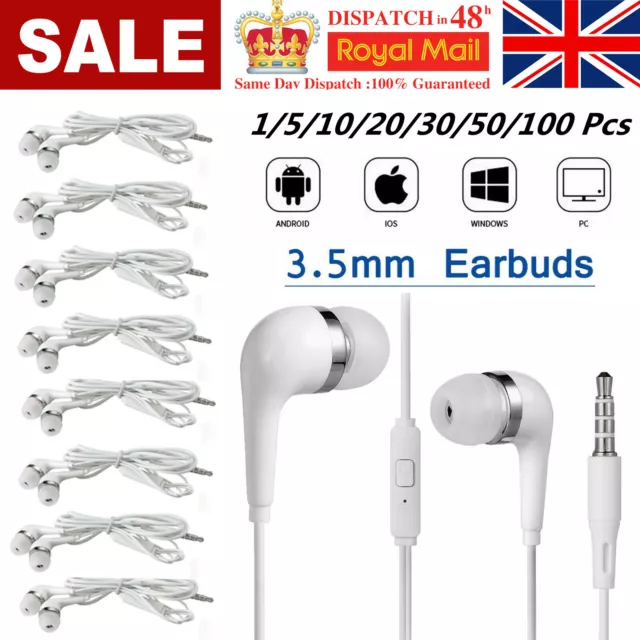 3.5mm In-Ear Earphone Bass Stereo Headphones Headset Earbuds With Microphone Lot