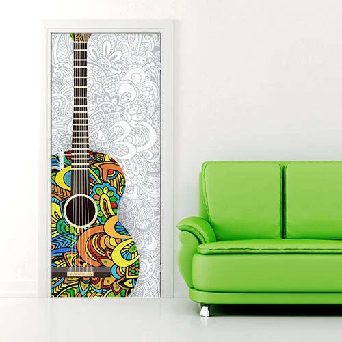 Decorazione adesiva Porta Psichedelica sticker lavabile pvc varie misure