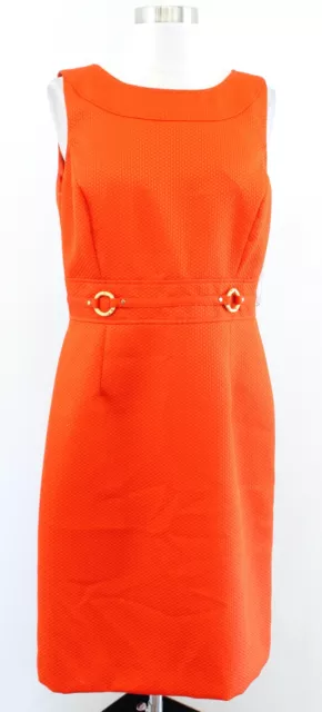 NWT Tahari ASL Levine Womens Orange Textured Sheath Dress Size 8 Career Office