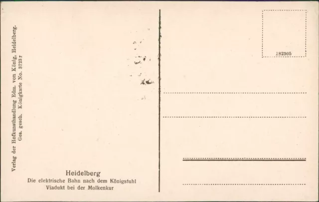 Heidelberg Die elektrische Bahn nach dem Königstuhl, Bergbahn 1905 3