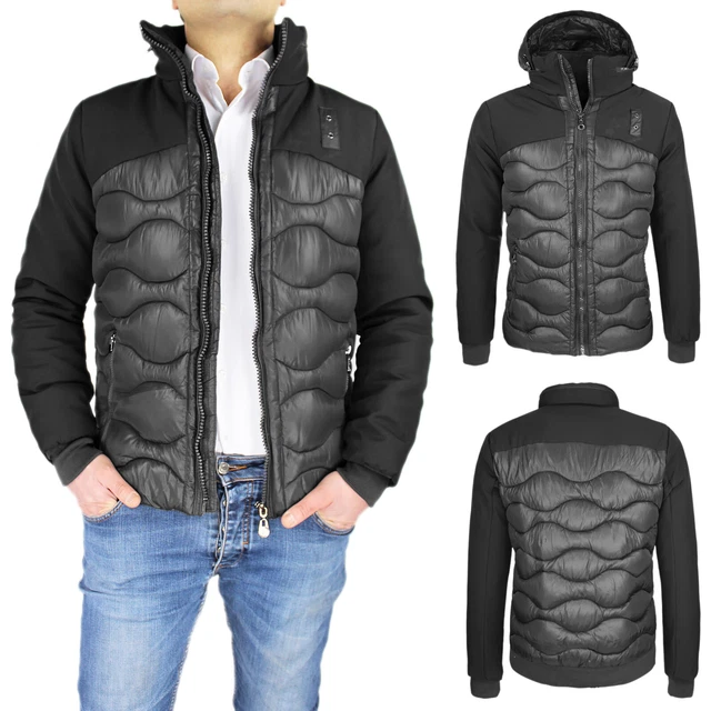 Giubbotto Uomo Imbottito Piumino Invernale Slim Fit Giubbino Con Cappuccio VEQUE