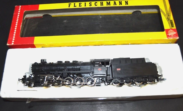 Locomotive à Vapeur Fleischmann Noire HO - Réf 1351f - Occasion Très Bon état