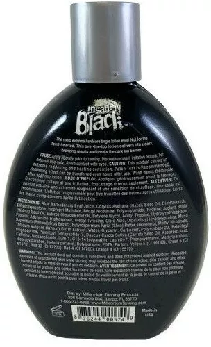 Millennium INSANELY BLACK Hot Tingle 60X Dark Tanning & SOLID BLACK TAN EXTENDER 2