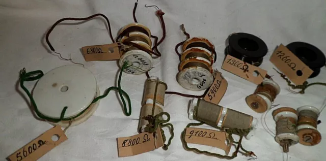 Konvolut alte Radioteile Spulen Widerstand  f. Röhrenradio Röhrenverstärker