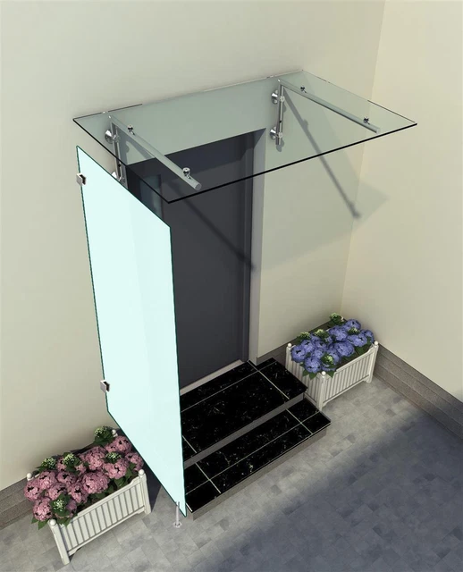 Centro vetro Hagen - 80 x 200 x 80 cm parte laterale per tettoia in vetro - vetro VSG 9,54 mm
