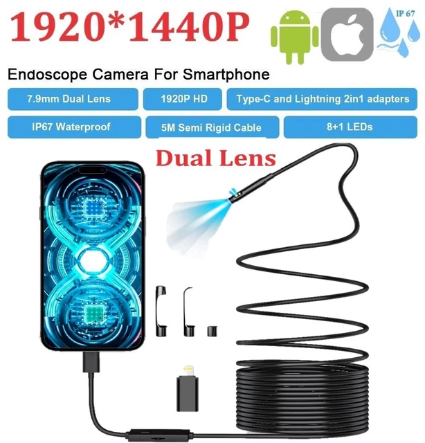 Fotocamera di ispezione boroscopio endoscopio 5 m HD 1920P per telefono Android