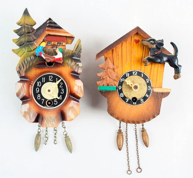 2 miniature cuckoo clocks made in Germany @ 1950s Good Original Projects