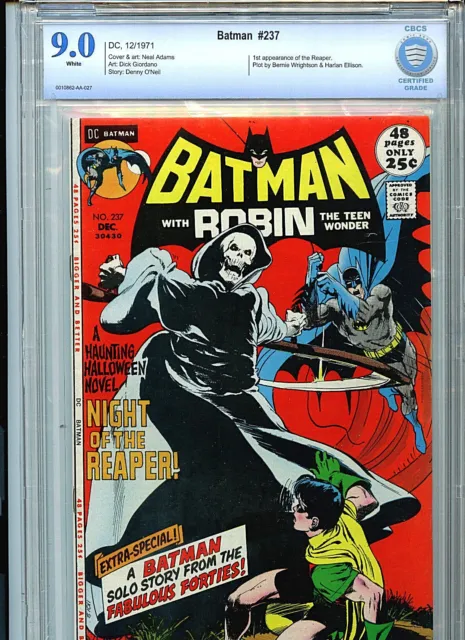 Batman #237 CBCS  9.0 VF/NM+  DC Comics Neal Adams 1973 1st Reaper  B5 Amricons