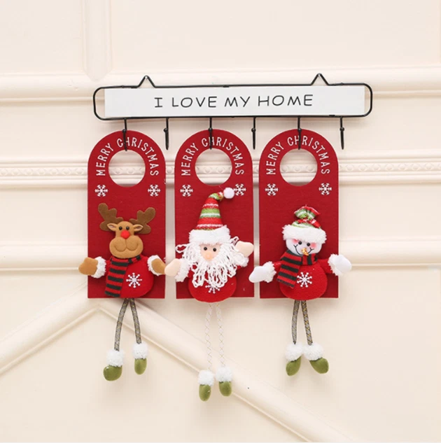 Xmas Tree Santa Claus Snowman Hanging Door Ornament Christmas Home Party Decor