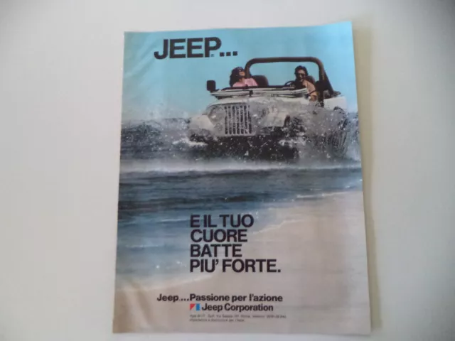 advertising Pubblicità 1984 JEEP CJ RENEGADE