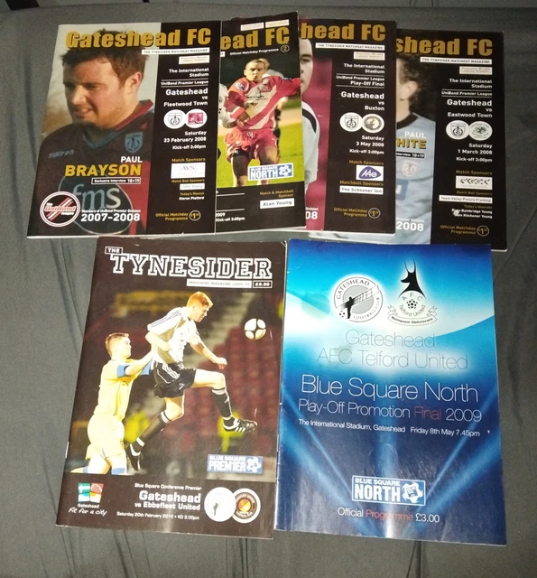 GATESHEAD FC FOOTBALL Programmes X6 £1.16 - PicClick UK