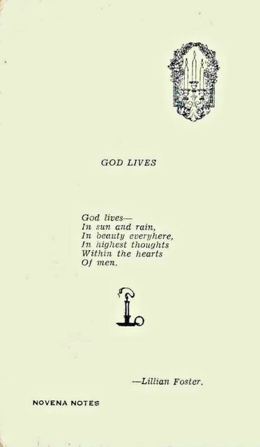 NOVENA NOTES RELIGIOUS Poem Lillian Foster God Lives Christian Poet Mag ...