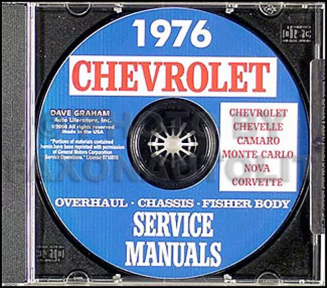 1976 CD Shop Manual Chevelle Monte Carlo El Camino Malibu Chevrolet Chevy Repair