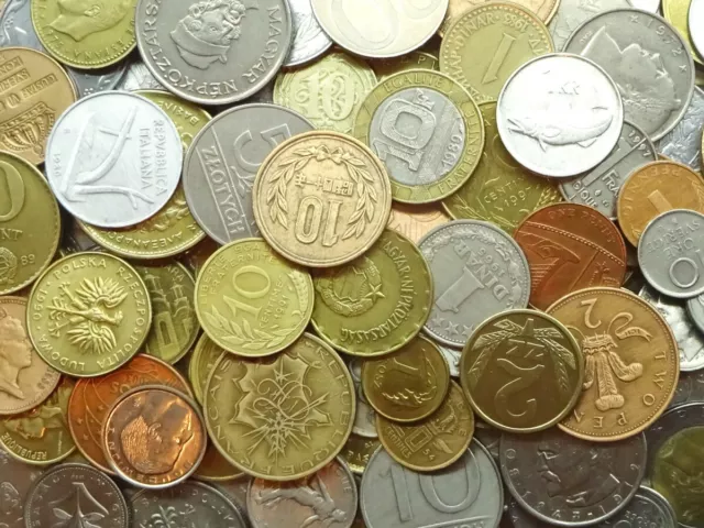 Lote de 100 monedas del mundo ENVÍO GRATIS al por mayor circuladas