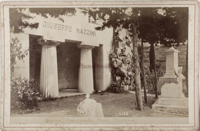 Cemetery Giuseppe Mazzini Genoa Italy Photo Alfredo Noack Vintage Albumin