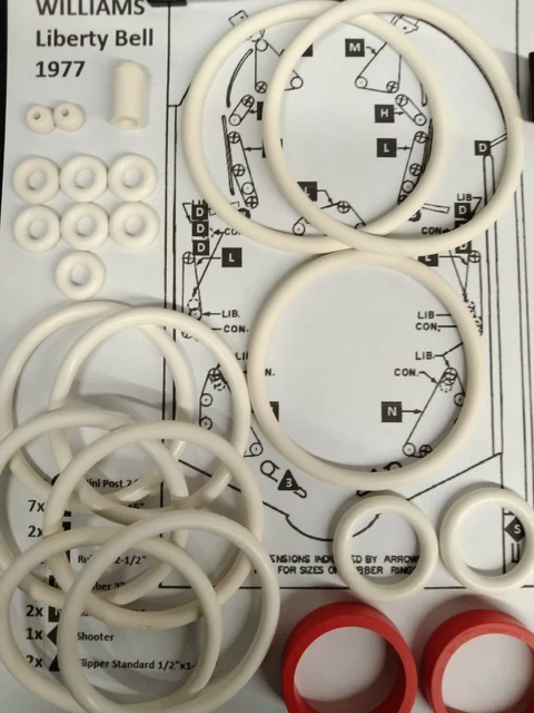 Kit Complet élastique Bille Ampoule Pour Flipper (Liberty Bell, Williams) - Neuf