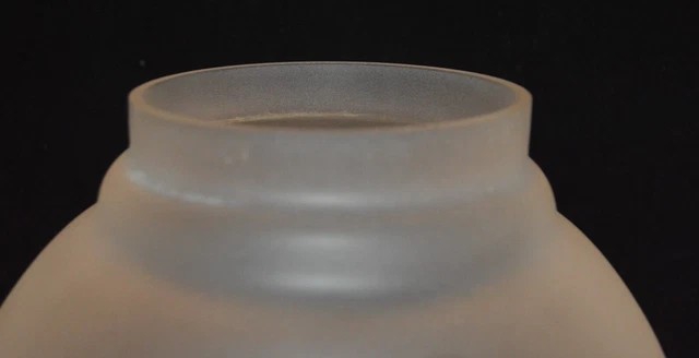 Vintage Victorian 8" Acid Etched Frosted Glass Lamp Shade Ruffle 4" Fitter Wow! 16