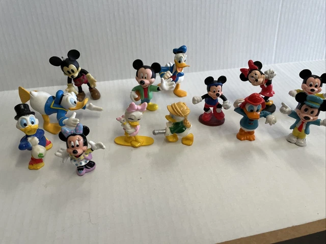 Vintage Disney PVC Mini Figure Miniatures - Lot Of 13 Mickey Minnie Donald Daisy