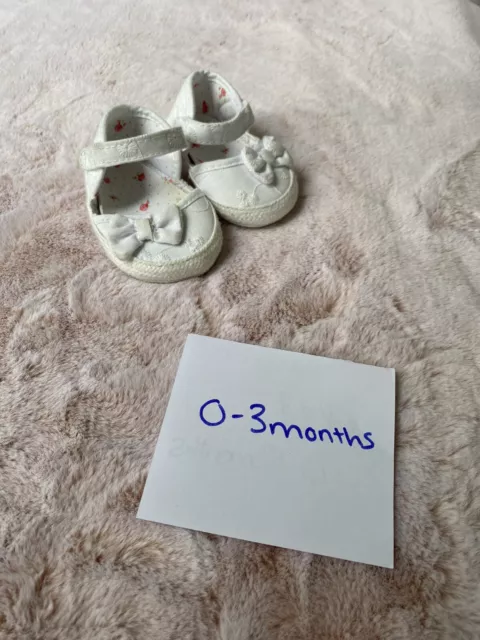 Scarpe sandali bianchi bambina 0-3 mesi