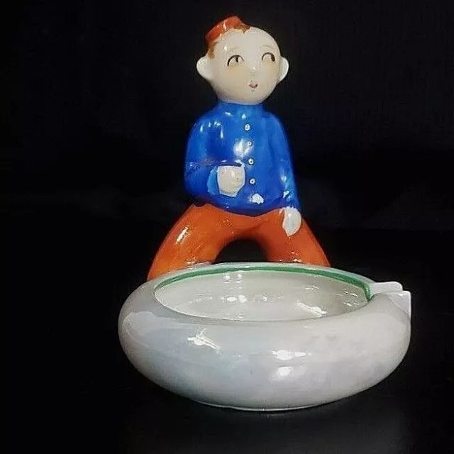 Vintage MCM 1950's Lusterware Mini Bellboy Personal Ashtray Japan approx 3x4x3