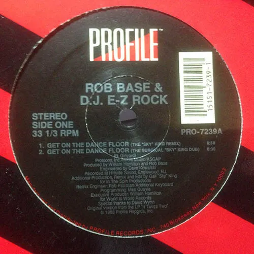 Rob Base & D.J. E-Z Rock* - Get On The Dance Floor, 12",  (Vinyl)