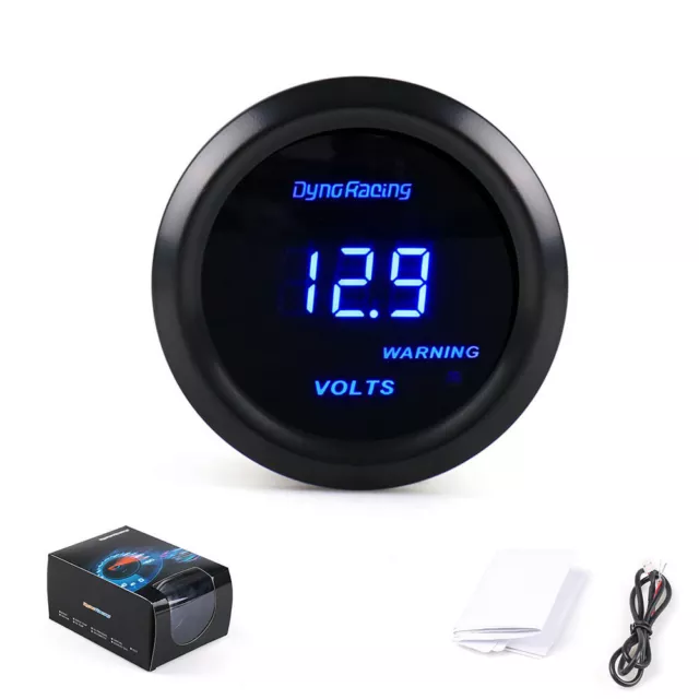 2" 52mm Universal 12V Blue Digital LED Volt Meter Electronic Voltage Gauge Meter