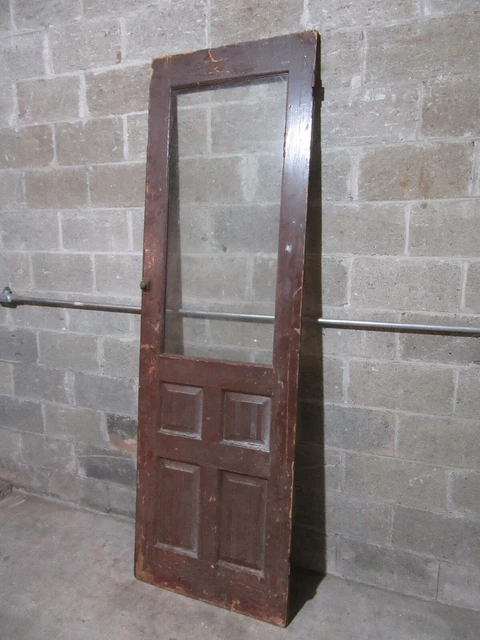 ~ Antique Pantry Door Glass Top ~ 28 X 89.5 ~ Architectural Salvage 3