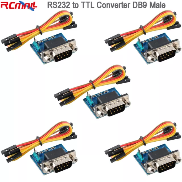 5pcs DB9 Male MAX232 RS232 to TTL Converter Serial Adapter Module for Windows