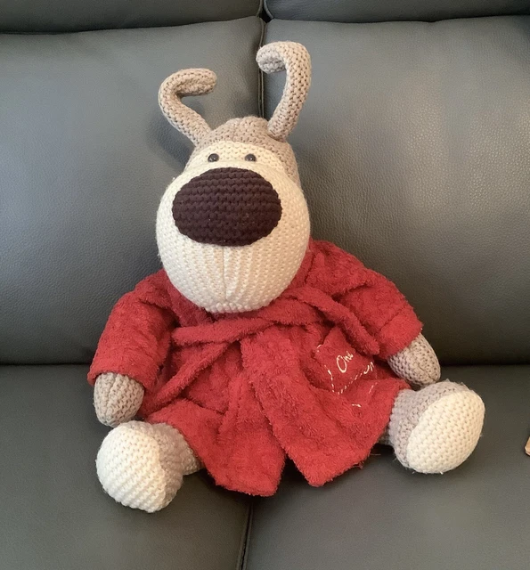 BOOFLE DOG LARGE Soft Toy, One In A Million Red Dressing gown £12.00