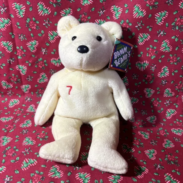 Salvinos Bamm Beanos Vintage 1998 Bear Rodriguez Bean Bag Plush 7 Pale Yellow