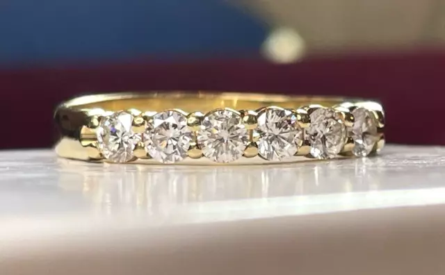 VINTAGE ESTATE 18K Gold Natural Diamond Band Ring Wedding Appraisal ...