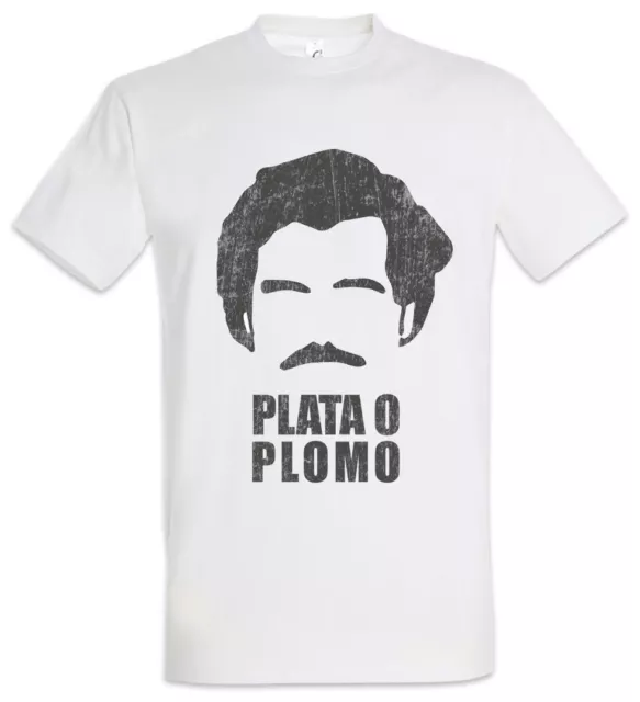 T-shirt argento o piombo Pablo Fun Narcos citazioni ritratto Escobar