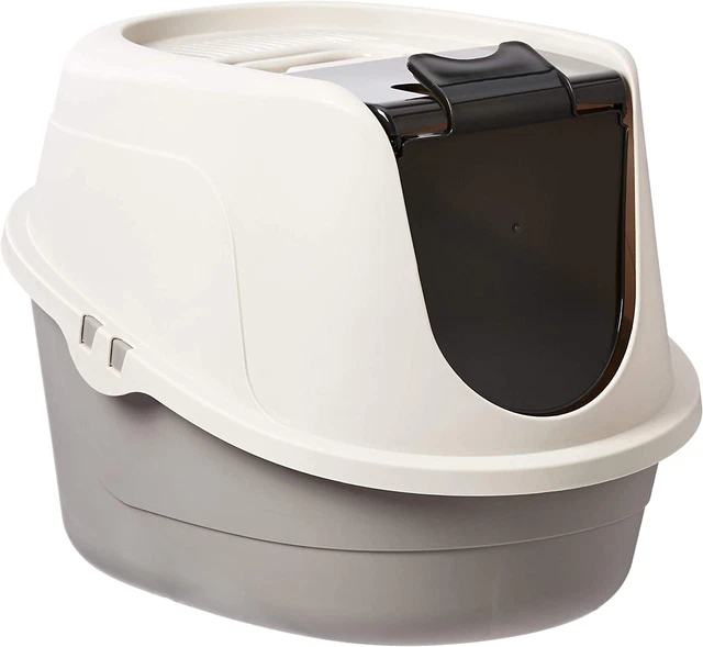 No-Mess Hooded Cat Litter Box, Large, Multicolor, 24 in X 18 in X 17 In