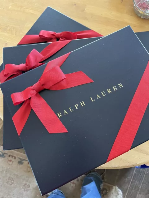 POLO RALPH LAUREN GIFT BOX  with Red Grosgrain Ribbon & Bow