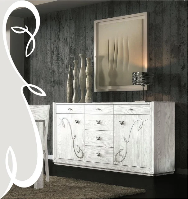 Spiegelmöbel Commode Argent Armoire Étamé Table D'Appoint Spiegelmöbel Commode Argent Armoire Étamé Table D'Appoint
