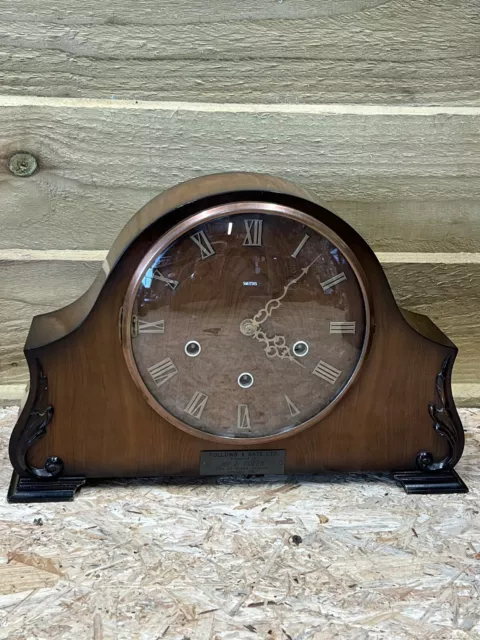 Vintage Mantle clock Smiths Westminster chime 8 day floating balance Mid Century