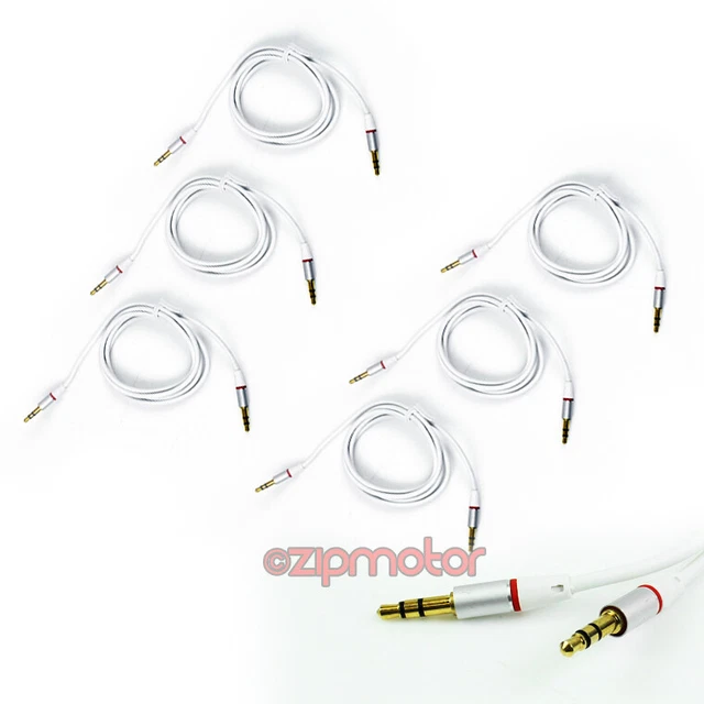 New 6X 4Ft 3.5Mm Aux M/M Audio Cable White For Lg Optimus G2 L9 Htc One Moto X G