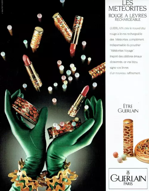 publicité Advertising 0323 1990   maquillage rouge à lèvres  Guerlain
